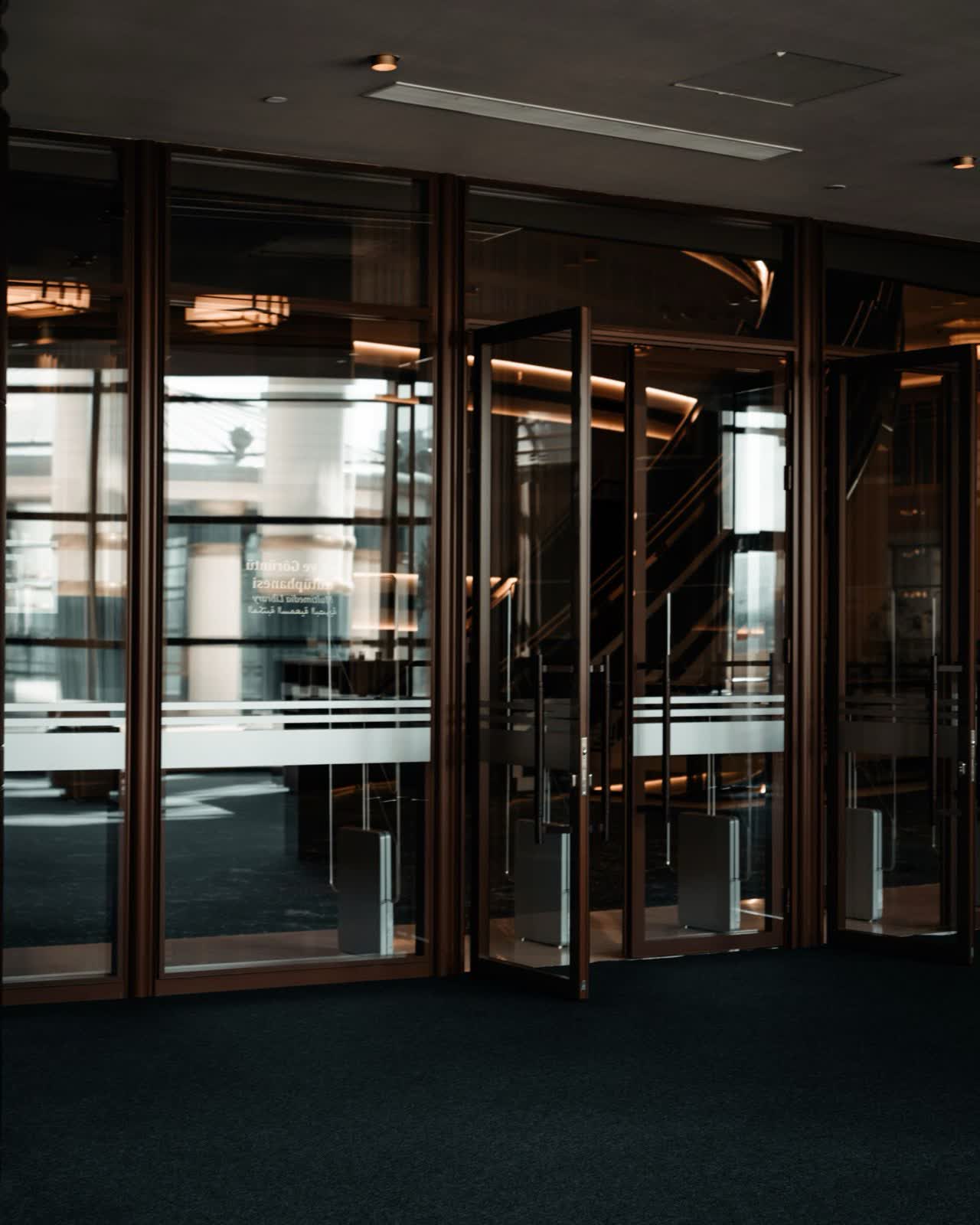 Commercial lobby entrance doors